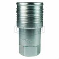 Dixon DQC HT Flushface Female Coupler, 1-7/8-12 Nominal, Female O-Ring Boss End Style, Steel 12HTOF12